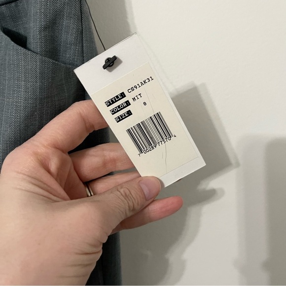 Calvin Klein Pants Women's 8 Gray Herringbone Pinstripe Career NWT - Picture 5 of 8